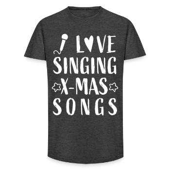 I love singing X-mas Songs - Christmas Weihnachten - Long Fit Männer T-Shirt - Anthrazit - Vorne - AI Model Male 185 light (185cm)
