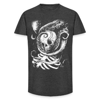 Tangled in the Deep - Long Fit Men's T-Shirt - charcoal grey - Front - AI Model Male 185 light (185cm)