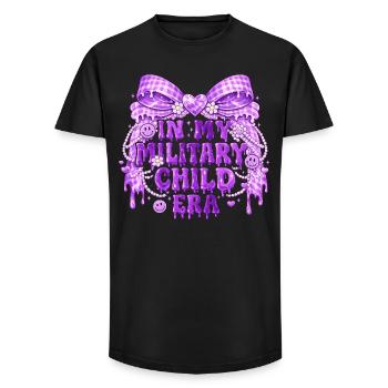 Military Child Era Violet | Cadeau Enfant Militair - T-shirt coupe longue homme - noir - Devant - AI Model Male 185 light (185cm)
