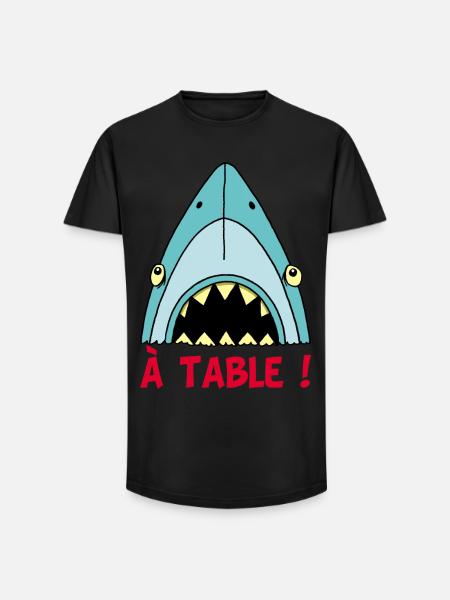 Shark hungry! - Long Fit Men's T-Shirt - black