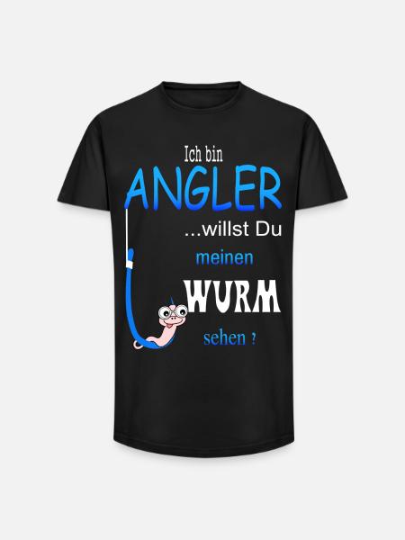 Lustige Angler Spruch - Long Fit Männer T-Shirt - Schwarz