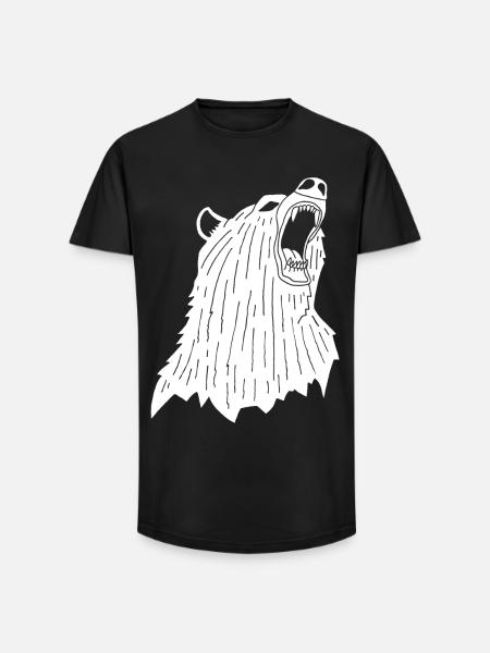 Wütender Eisbär - Long Fit Männer T-Shirt - Schwarz