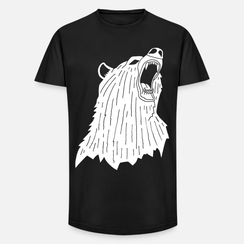 Wütender Eisbär - Long Fit Männer T-Shirt - Schwarz