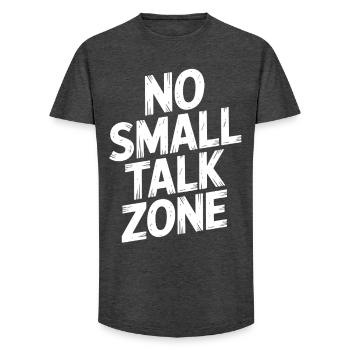 No Small Talk Zone - Long Fit Men's T-Shirt - charcoal grey - Front - AI Model Male 185 light (185cm)
