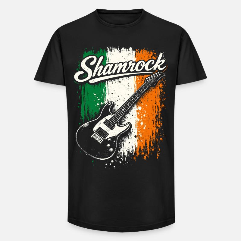 St Patrick E-Gitarre Irish Flag Rock - Long Fit Männer T-Shirt - Schwarz