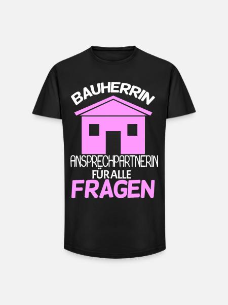 Bauherrin - Long Fit Männer T-Shirt - Schwarz