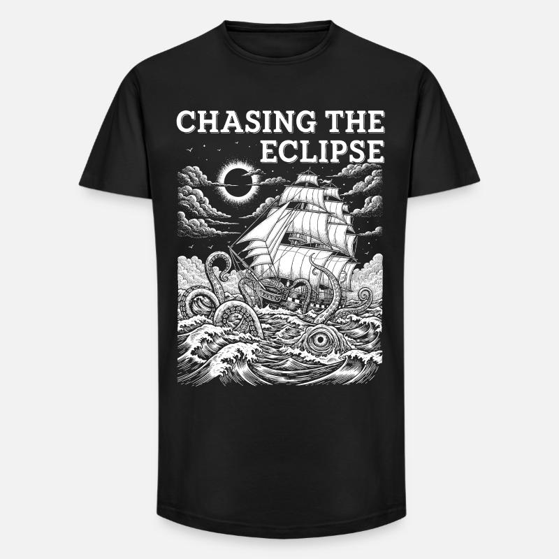 Solar Eclipse Adventure - Long Fit Men's T-Shirt - black