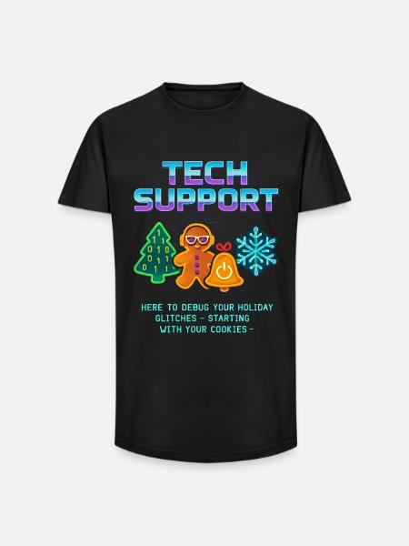 Lustiger Technischer Support Debug Weihnachten - Long Fit Männer T-Shirt - Schwarz