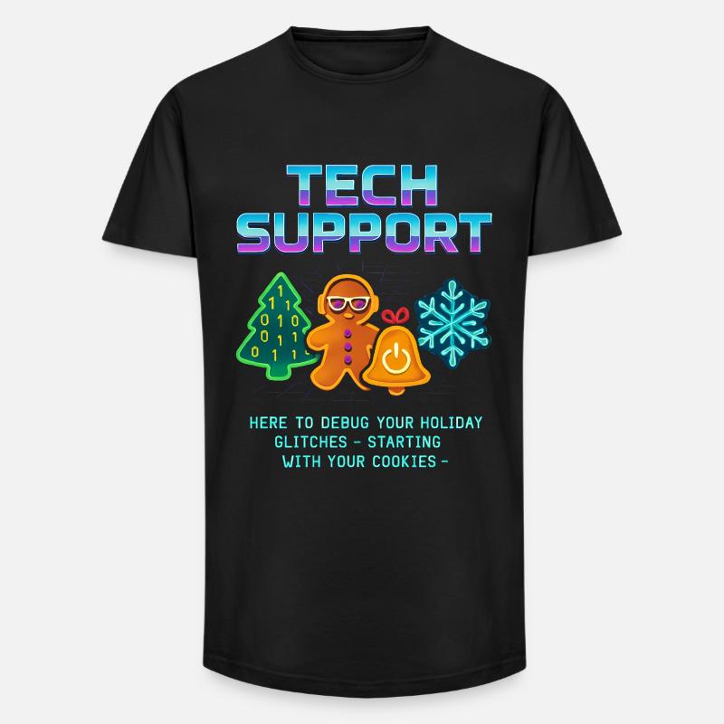 Lustiger Technischer Support Debug Weihnachten - Long Fit Männer T-Shirt - Schwarz