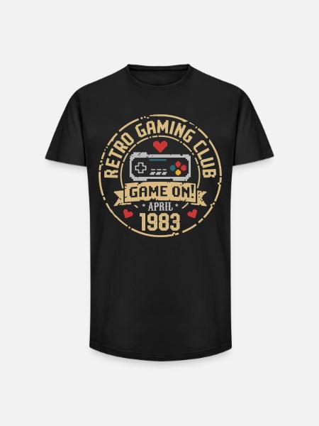 April 1983 Anniversary April 1983 Retro - Long Fit Men's T-Shirt - black