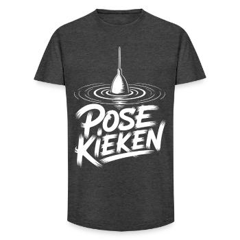 Angler Pose Design - Long Fit Männer T-Shirt - Anthrazit - Vorne - AI Model Male 185 light (185cm)