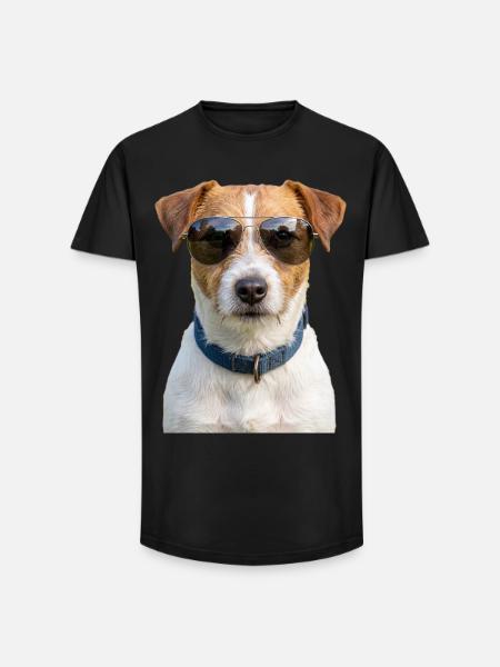 Cooler Jack Russell Terrier Sonnenbrille - Long Fit Männer T-Shirt - Schwarz