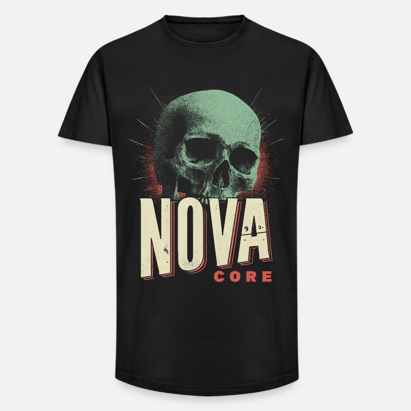 Nova Core Schädel - Long Fit Männer T-Shirt - Schwarz