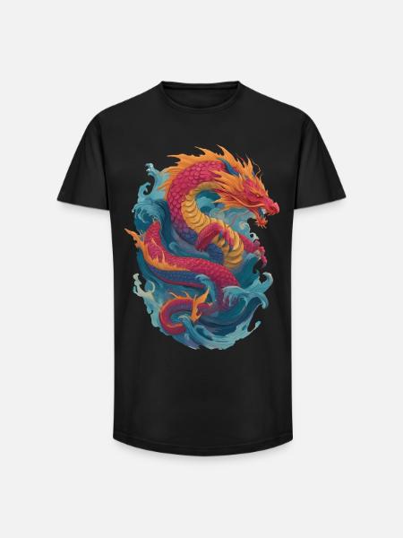Dragon - Long Fit Men's T-Shirt - black