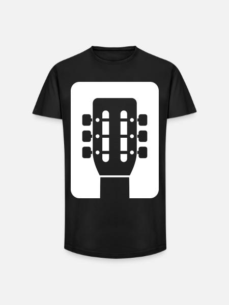Guitar Emblem - Long Fit Men's T-Shirt - black