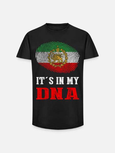 DNA Iran Flag - Long Fit Men's T-Shirt - black