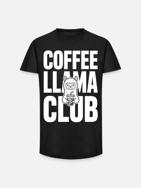 Coffee Llama Club – Eiskaffee - Long Fit Männer T-Shirt - Schwarz