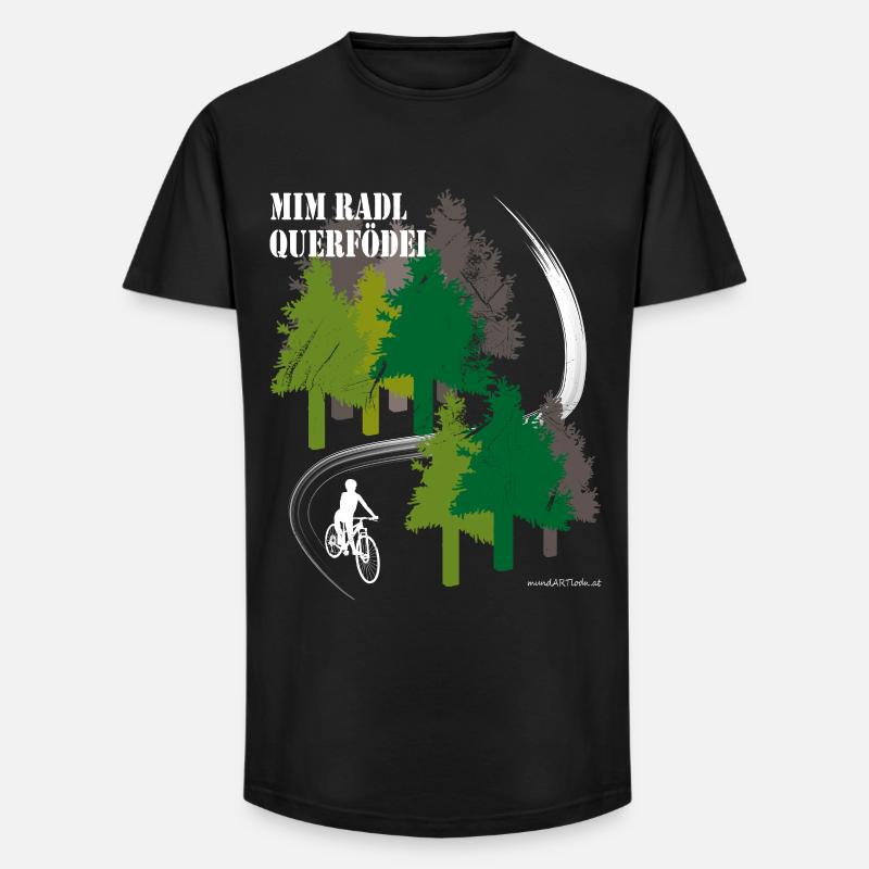mim Radl querfödei - mit dem Rad quer Feld ein - T-shirt coupe longue homme - noir