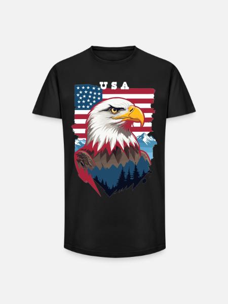 Bald eagle - Long Fit Men's T-Shirt - black