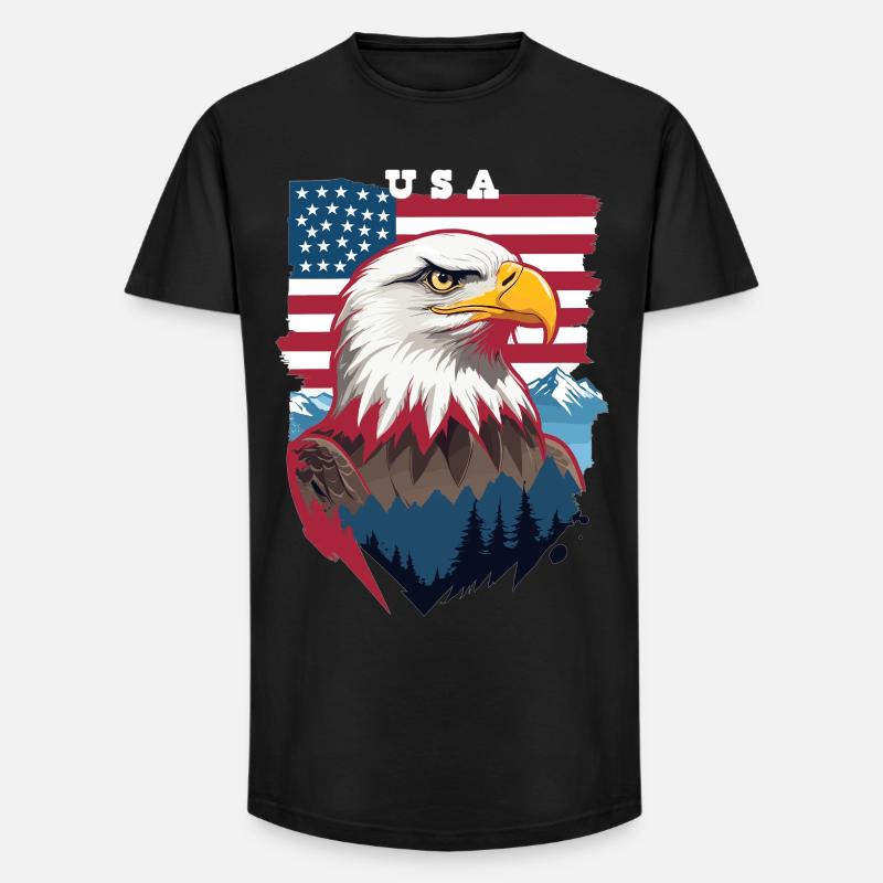 Bald eagle - Long Fit Men's T-Shirt - black