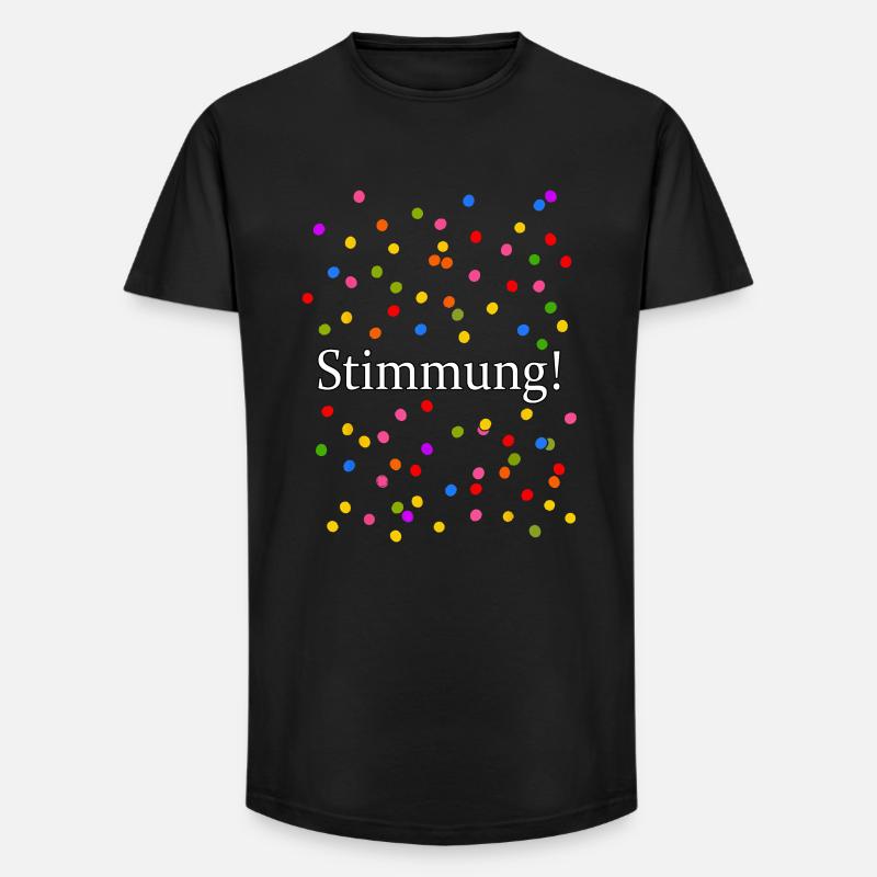 Stimmung Konfetti Silvester Karneval Spruch - Long Fit Männer T-Shirt - Schwarz