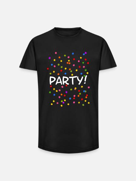 Party Konfetti Silvester Karneval - Long Fit Männer T-Shirt - Schwarz