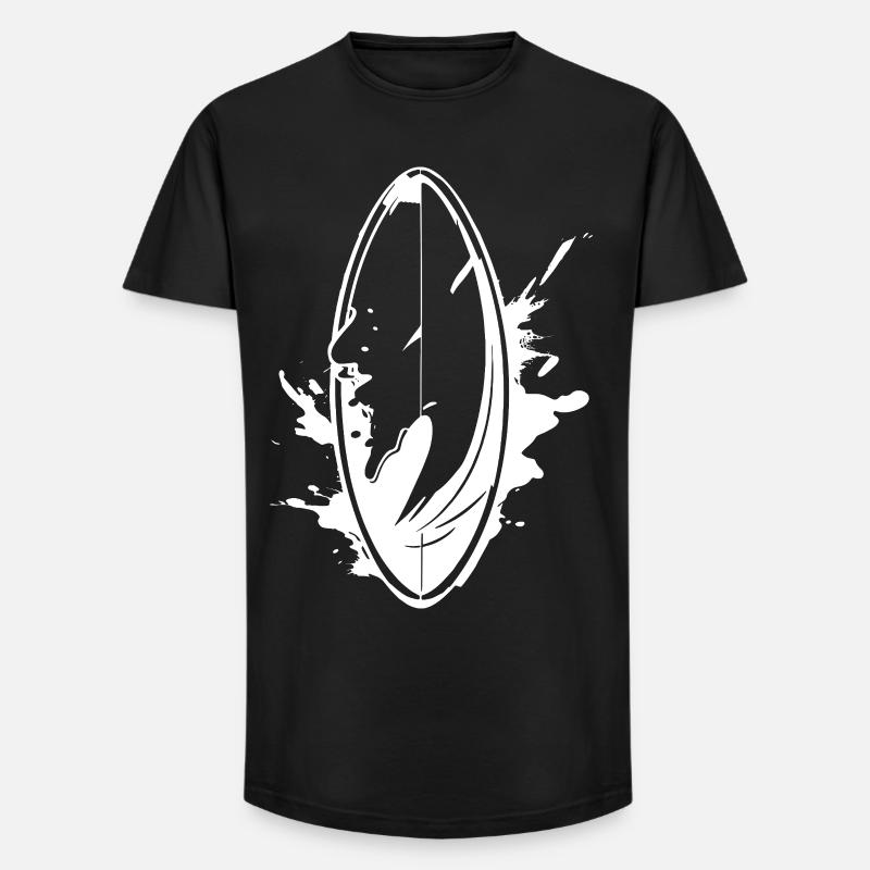Surfbrett Graffiti - Long Fit Männer T-Shirt - Schwarz