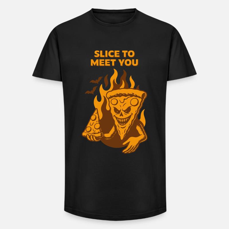 Devilish Pizza - Slice pour vous rencontrer - T-shirt coupe longue homme - noir