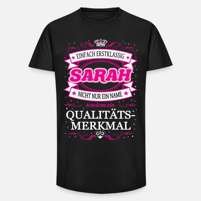 Qualitätsmerkmal Sarah einfach Erstklassig - Long Fit Männer T-Shirt - Schwarz