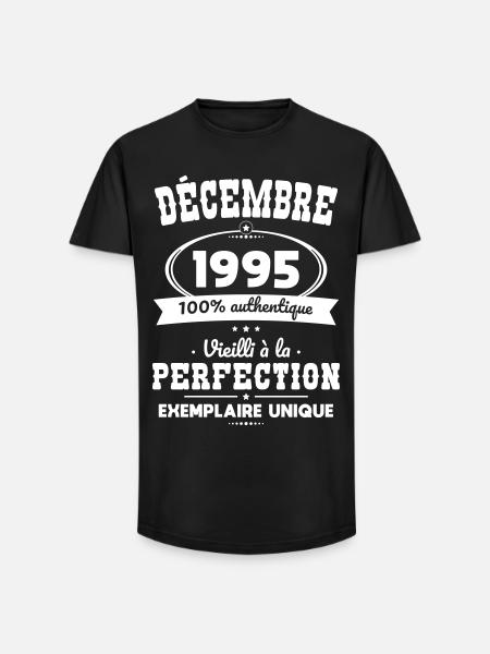 30th Birthday - December 1995 Perfection - Long Fit Men's T-Shirt - black