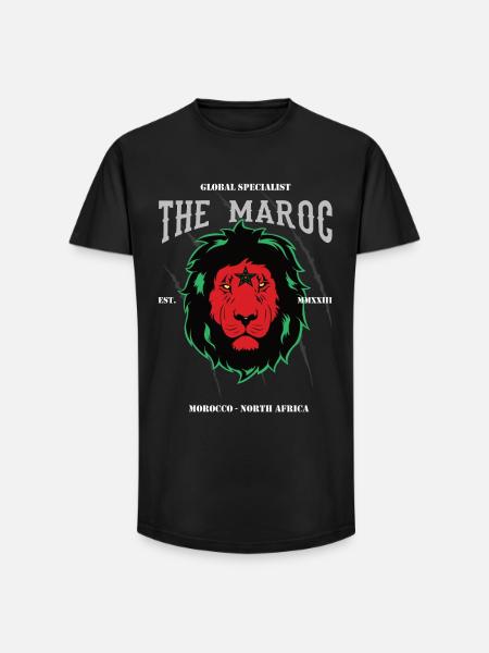 Le Marocain – Fier du design marocain - T-shirt coupe longue homme - noir