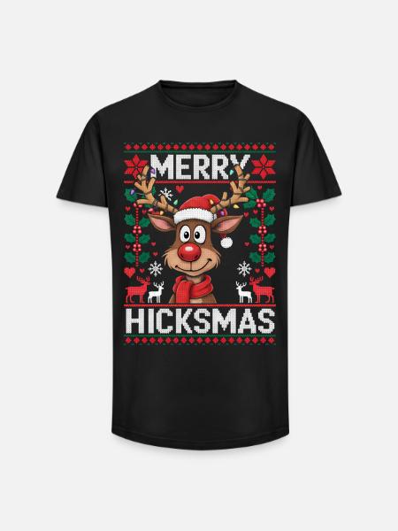 Rensdyr Rudolf Rød Næse - Julegave - Long fit herre T-shirt - sort