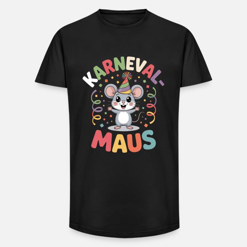 Karnevalsmaus Karneval Köln Kölner Karnevals Maus - Long Fit Männer T-Shirt - Schwarz