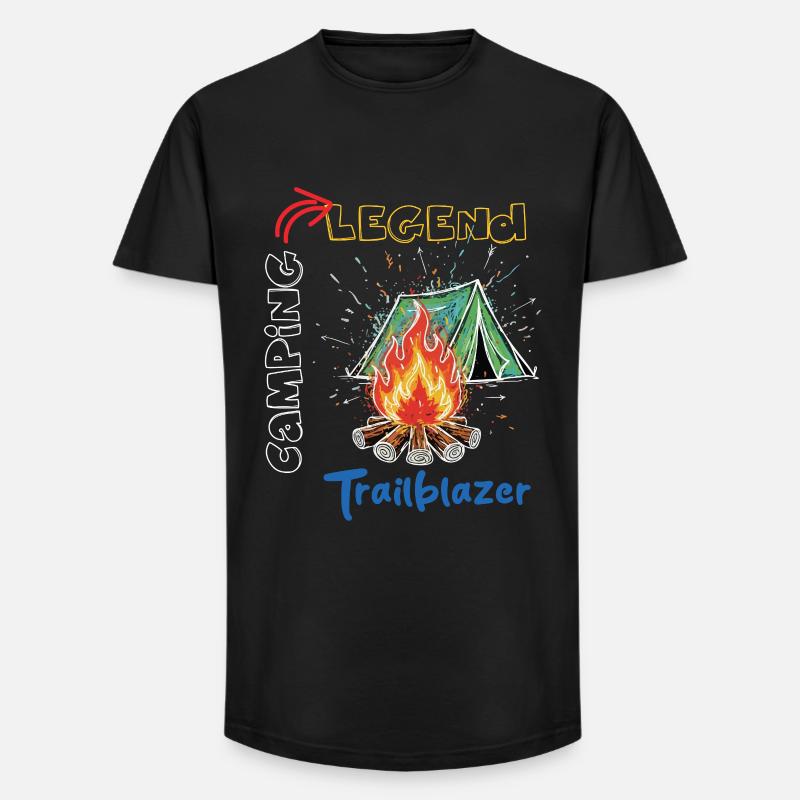 Camping Legend Trailblazer Abenteuer - Long Fit Männer T-Shirt - Schwarz