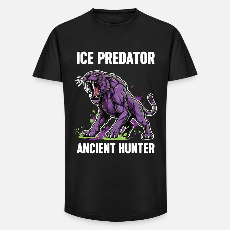 Smilodon Predator Ancient Hunter - Long Fit Men's T-Shirt - black