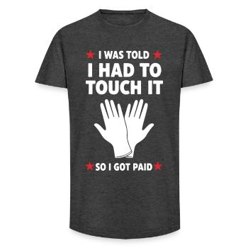 Humour_Infirmier_Laboratoire_Gants_Protection_P - T-shirt coupe longue homme - charbon - Devant - AI Model Male 185 light (185cm)
