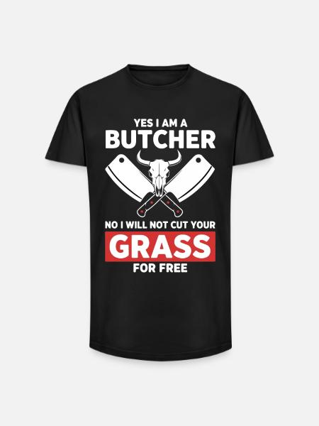 Humor-Schlächter schneidet kein Gras - Long Fit Männer T-Shirt - Schwarz