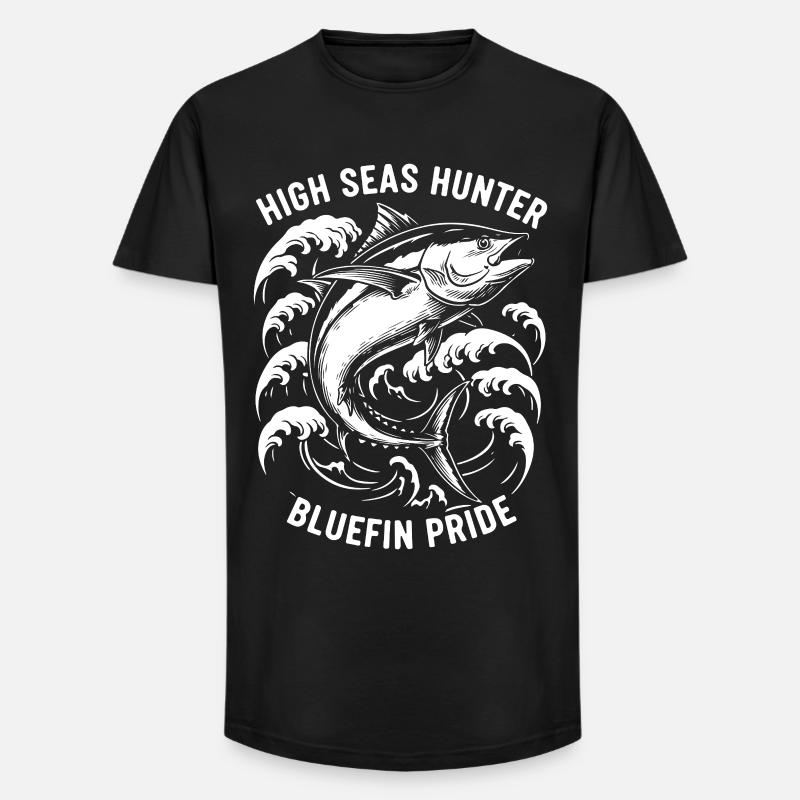 Seefischer Thunfisch-Blauflossenjäger - Long Fit Männer T-Shirt - Schwarz