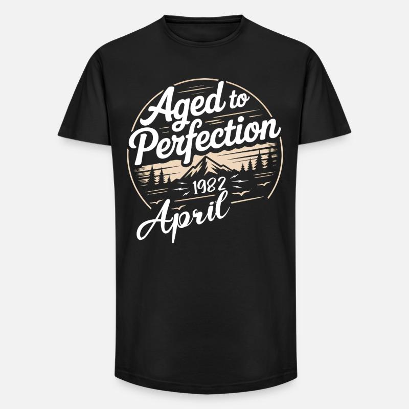 Avril 1982 anniversaire avril 1982 - T-shirt coupe longue homme - noir