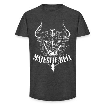 Majestic Bull - Long Fit Männer T-Shirt - Anthrazit - Vorne - AI Model Male 185 light (185cm)