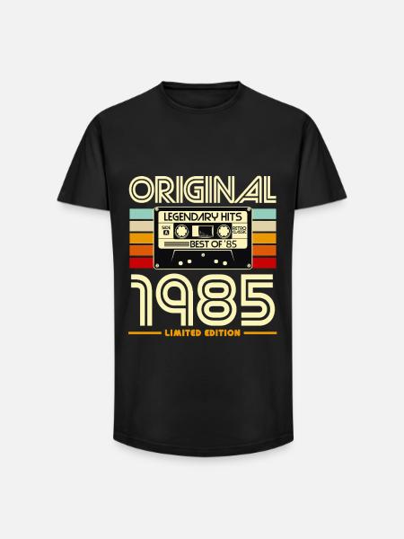 1985 Cassette Retro Legend Hits - Long Fit Men's T-Shirt - black