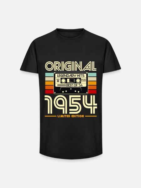 Original 1954 Cassette Retro - Long Fit Men's T-Shirt - black