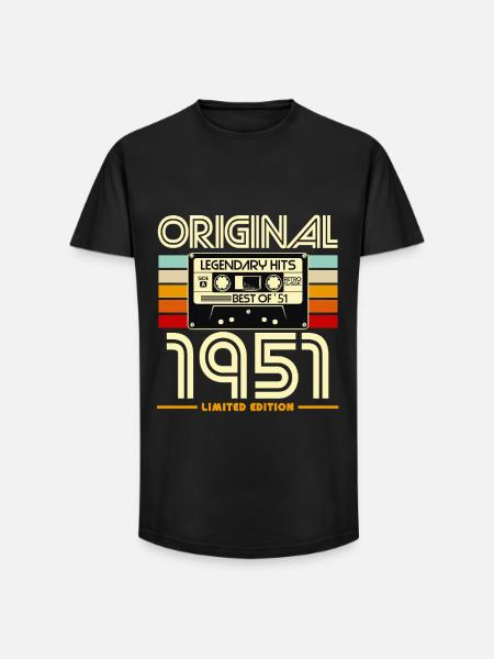 Original 1951 Limited Edition Cassette - Long Fit Men's T-Shirt - black