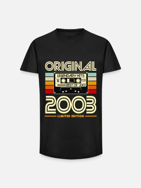 Retro 2003 Kassette Limited - Long Fit Männer T-Shirt - Schwarz
