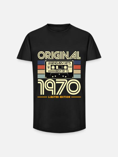 Original 1970 Limited Edition Cassette - Long Fit Men's T-Shirt - black