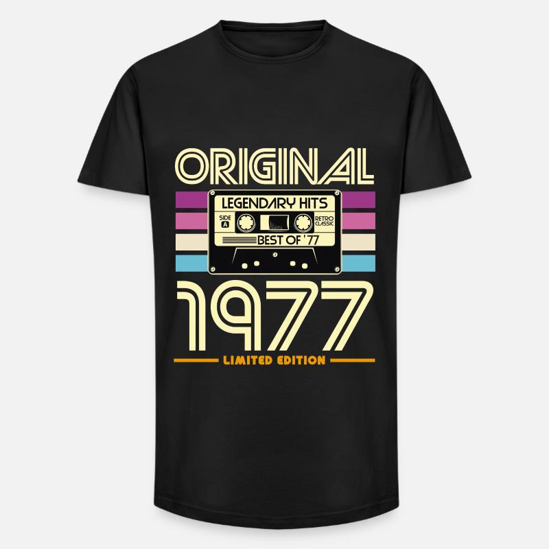 Originale Retro-Kassette von 1977 - Long Fit Männer T-Shirt - Schwarz