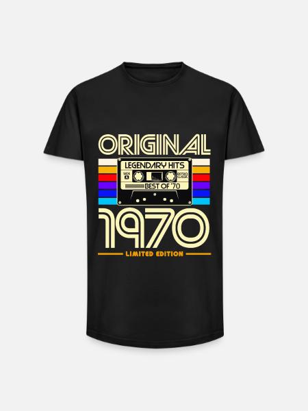 Original 1970's Cassette Retro Edition - Long Fit Men's T-Shirt - black