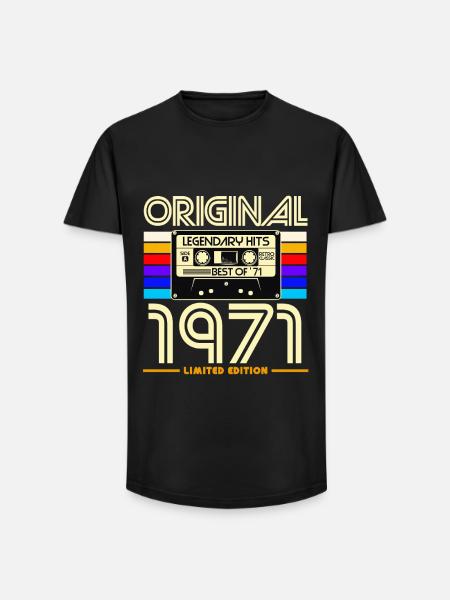 Cassettes 1971 Édition Limitée - T-shirt coupe longue homme - noir