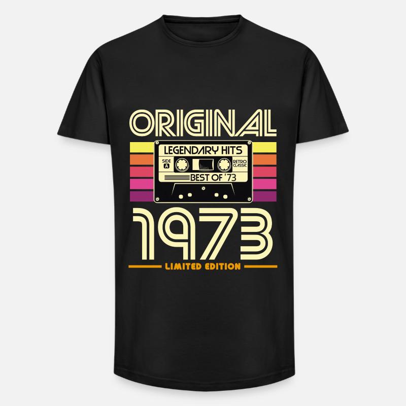 Originale Retro-Kassette von 1973 - Long Fit Männer T-Shirt - Schwarz