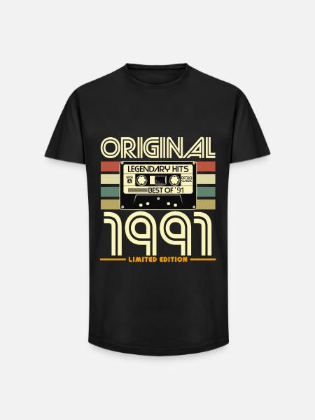 Original 1991 Limited Edition Retro - Long Fit Men's T-Shirt - black
